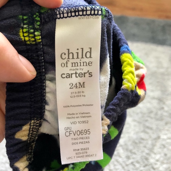 Boy’s Fleece PJ Pajama Set Sz 24 months - Picture 3 of 7